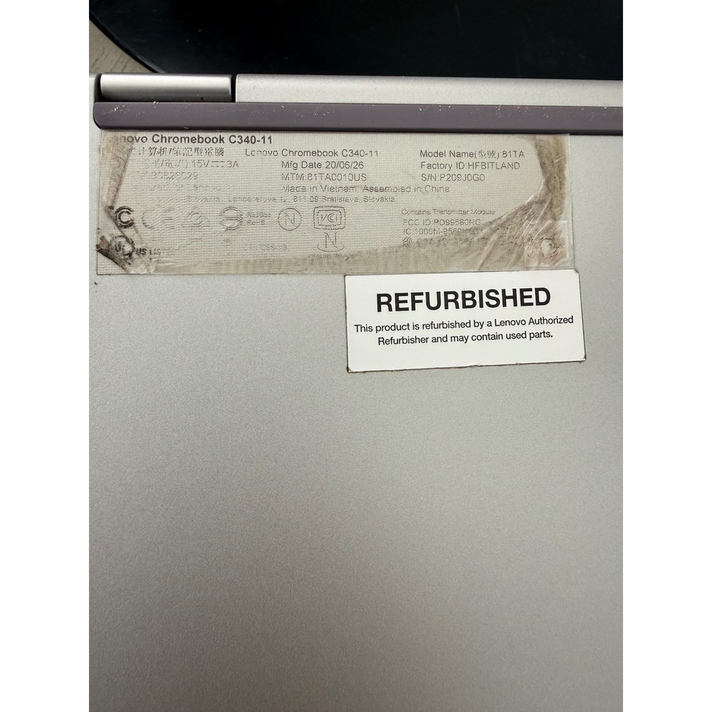 Lenovo Chromebook C340-11 Laptop 81TA 11.6" Touchscreen 2-in-1 Platinum Grey - Picture 2 of 8